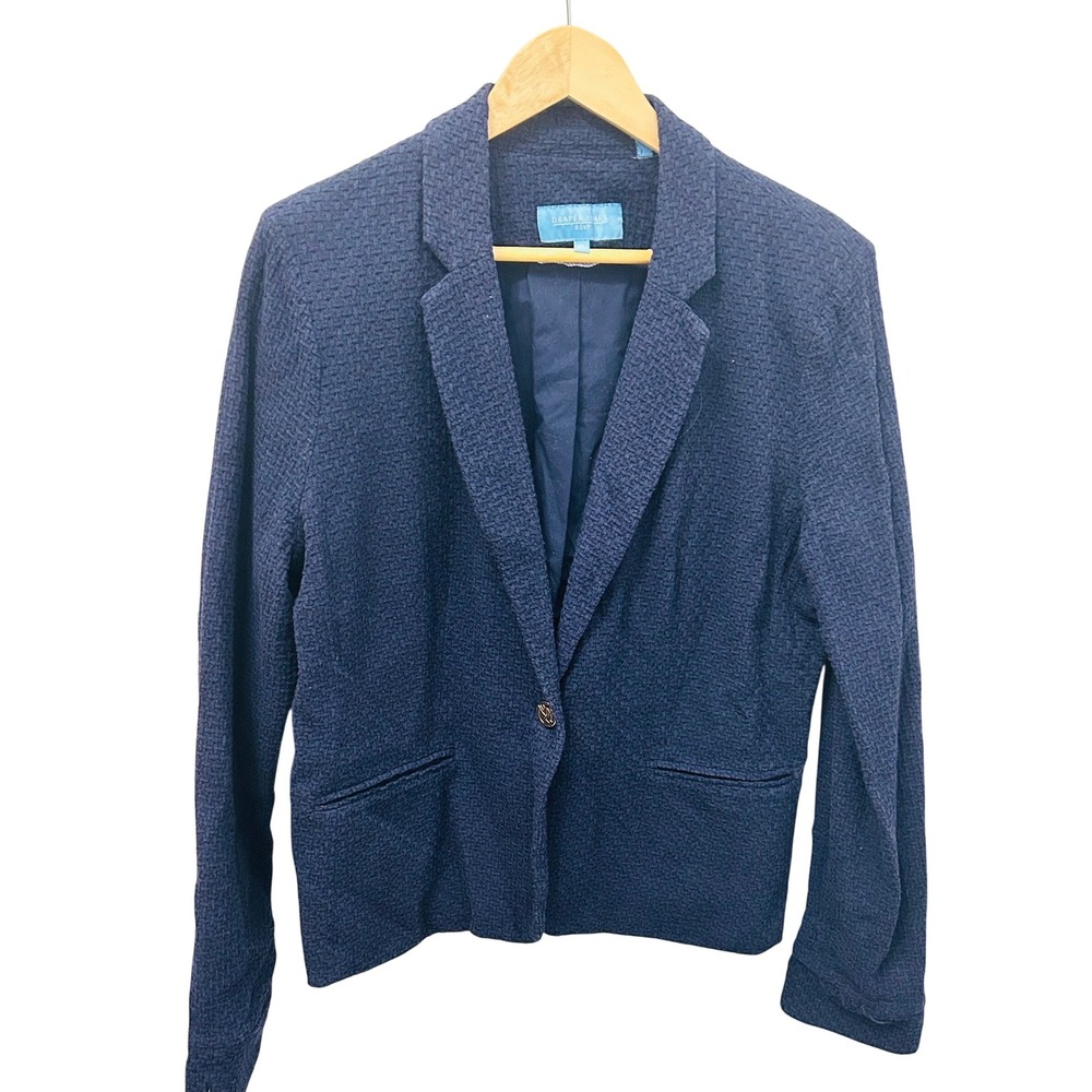 Draper James RSVP Navy Textured Button Blazer Jacket Womens XL Reese Witherspoon